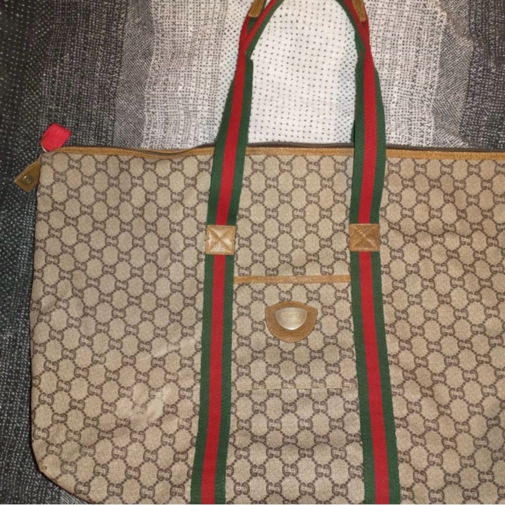 Gucci Plus GG  Large Canvas Soft Travel Tote Bag